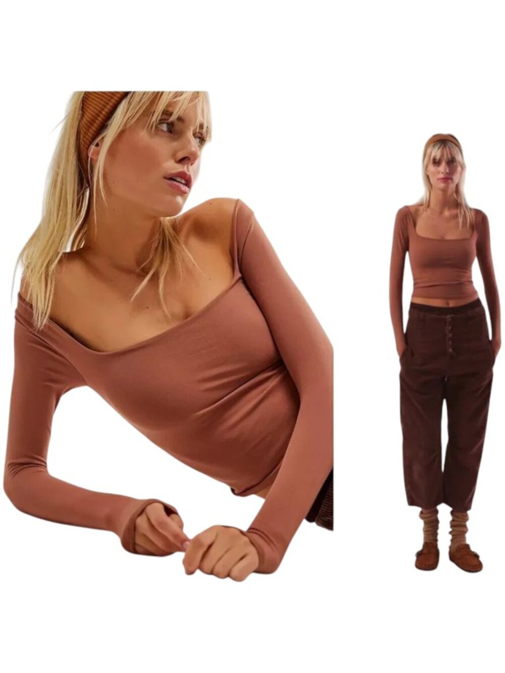 Intimately Yours Free People Clean Lines Long Sleeve In Withered Rose | M/L